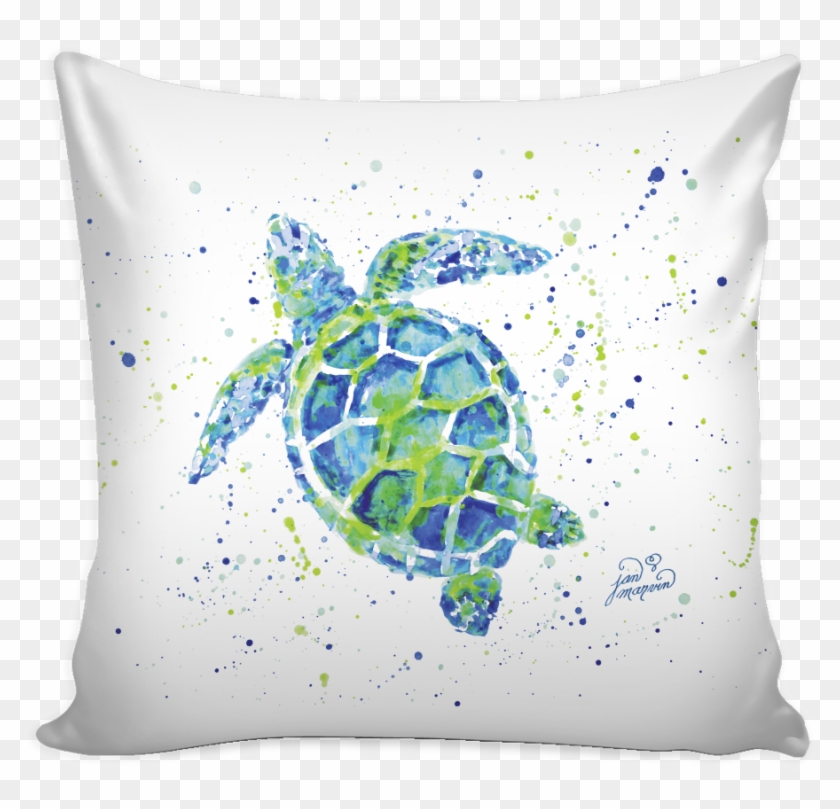 Sea Turtle Pillow Jan Marvin Art Studio - Sea Turtle Phone Background Clipart #2046688