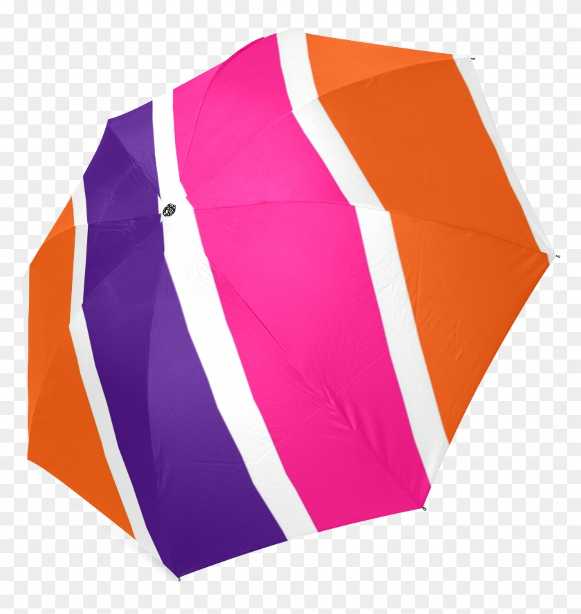 Neon Orange, Dark Purple, Hot Pink And White Stripes - Umbrella Clipart #2046828