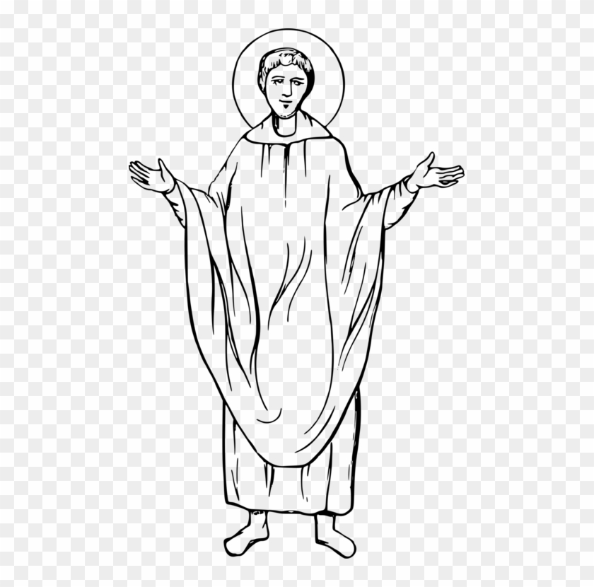 Clergy Priest Christian Church Cassock Liturgy - Clergy Middle Ages Drawing Clipart #2046857