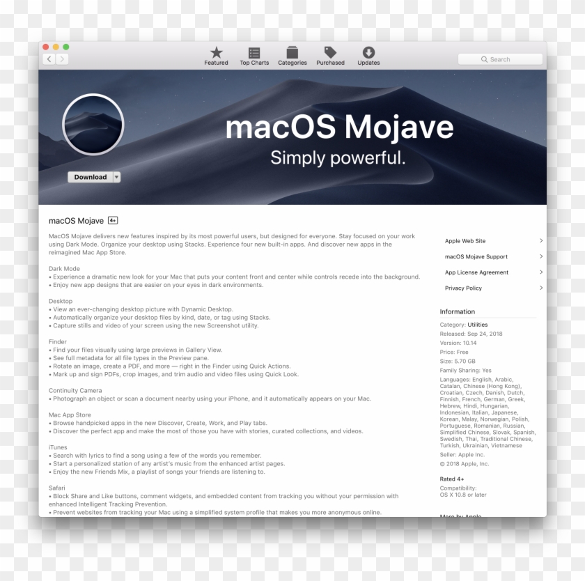 App Store, The Installer Will Be Downloaded To Your - App Store Mojave Update Clipart #2047730
