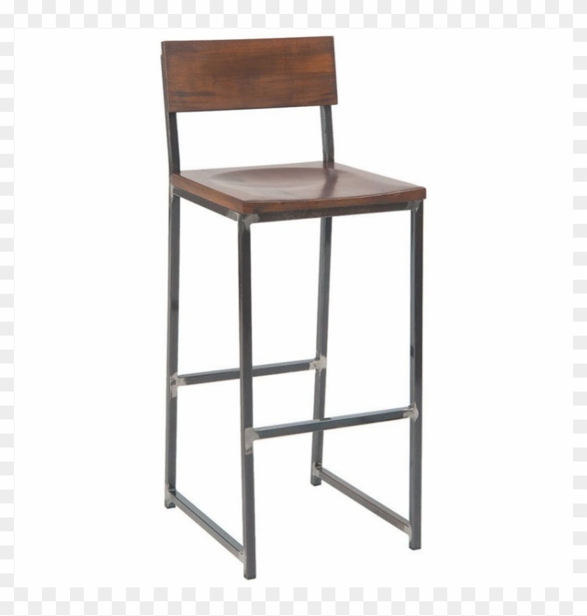 Industrial Series Metal Bar Stool With Wood Back And - Metal Wood Industrial Bar Stool Clipart