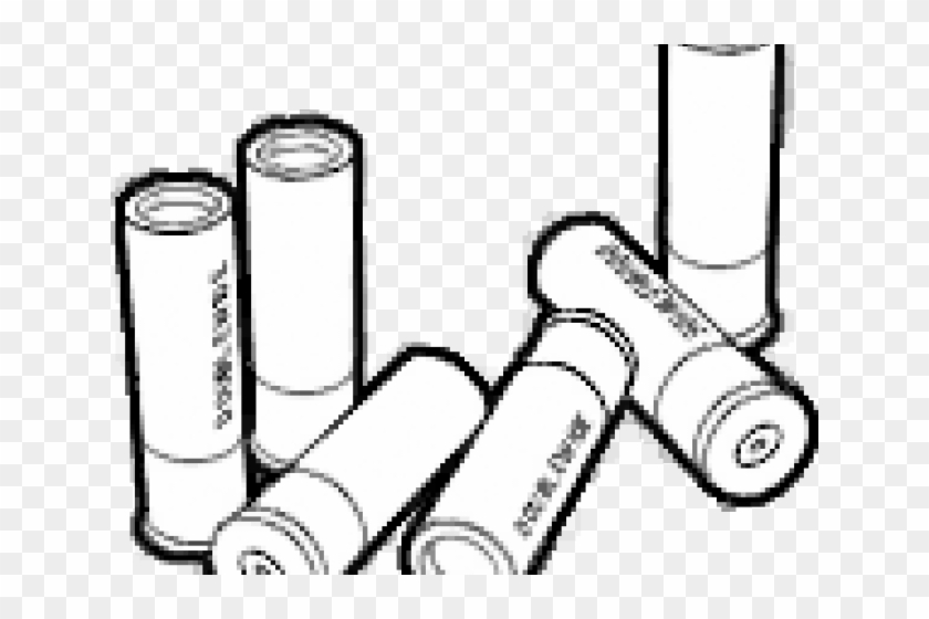 Drawn Shotgun Ammo - Line Art Clipart