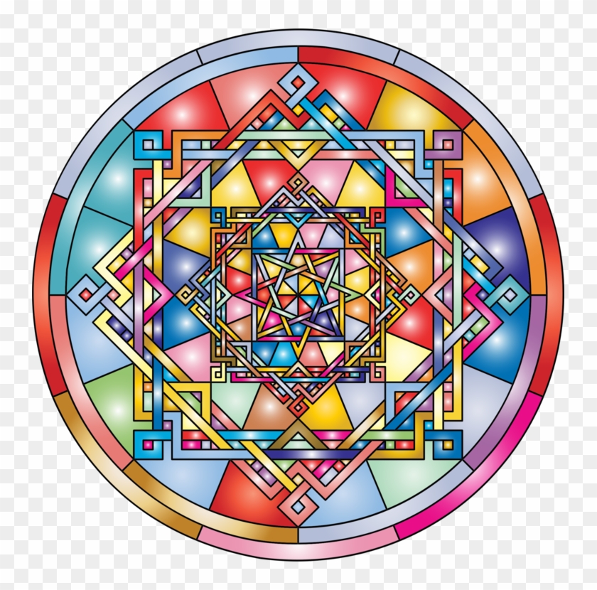 Stained Glass Symmetry Point - Circle Clipart #2050373