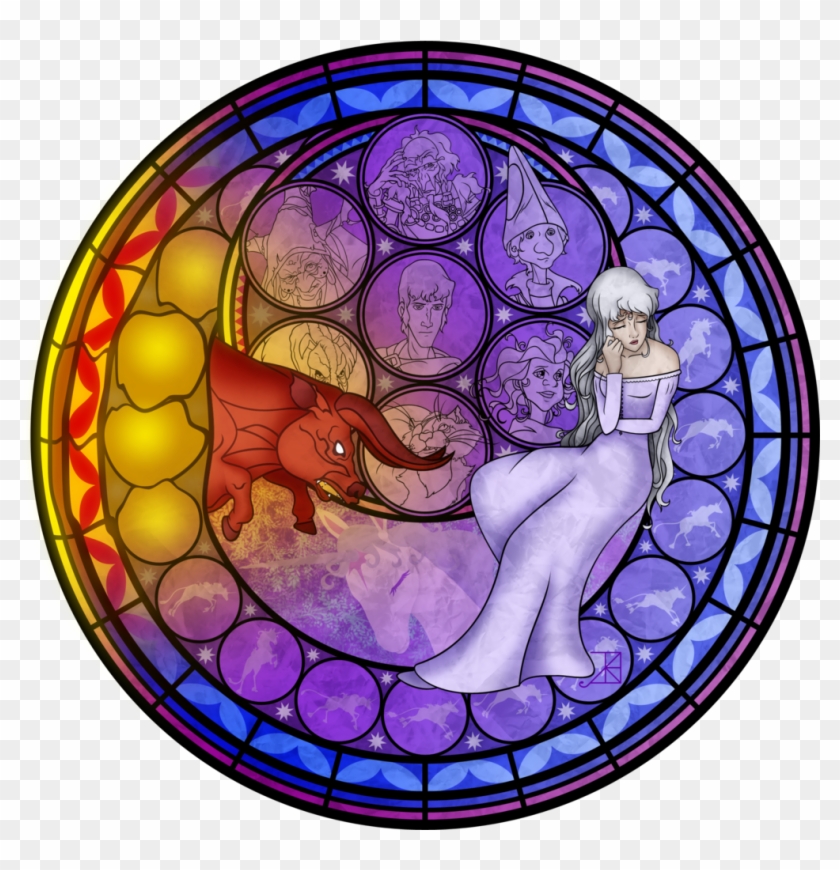 Last Unicorn Stained Glass - Vitrales De Princesas Disney Clipart