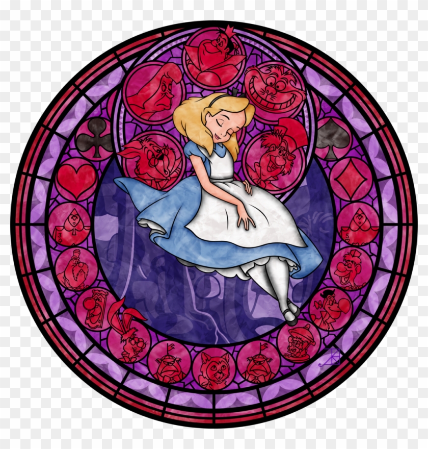 Go To Image - Alice In Wonderland Disney Stained Glass Clipart
