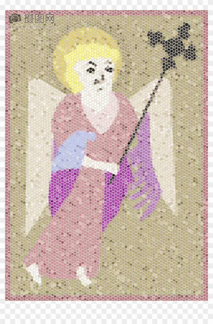 St Matthew Book Of Kells Stained Glass Cross Stitch Clipart 2052100 Pikpng