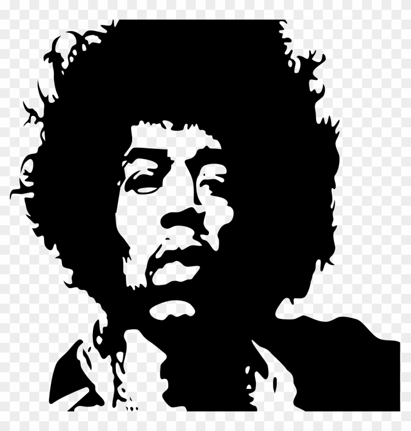 Free Vector Jimi Hendrix - Jimi Hendrix Black And White Clipart #2052485