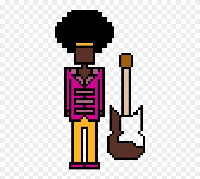 Jimi Hendrix - Deadpool Logo Pixel Art Clipart
