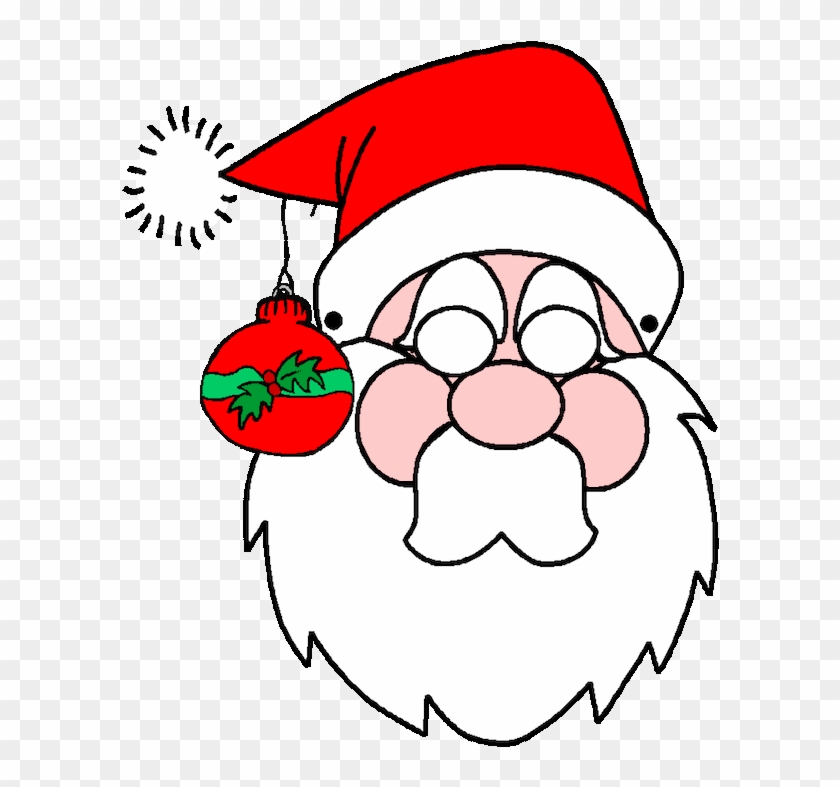 Paper Santa Claus Mask Coloring Page - Mascara De Santa Claus Para Imprimir Clipart