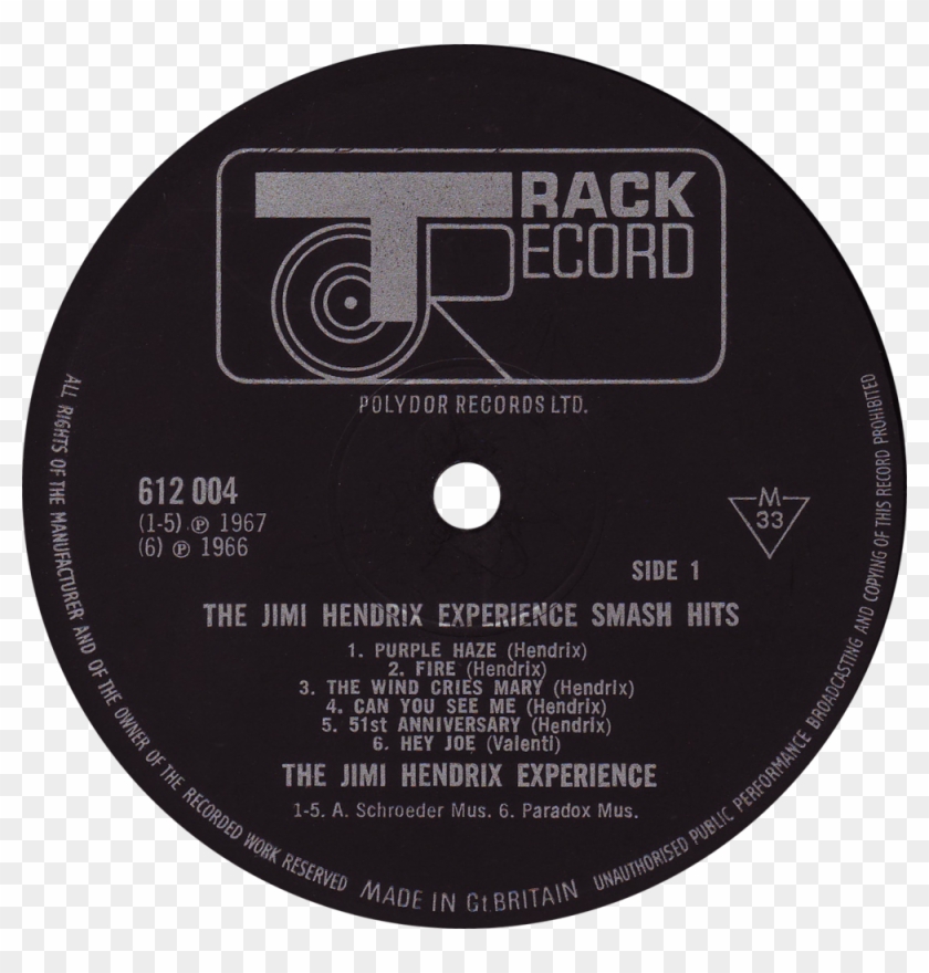 612004 Jimi Hendrix Label - Track Records Clipart #2054103