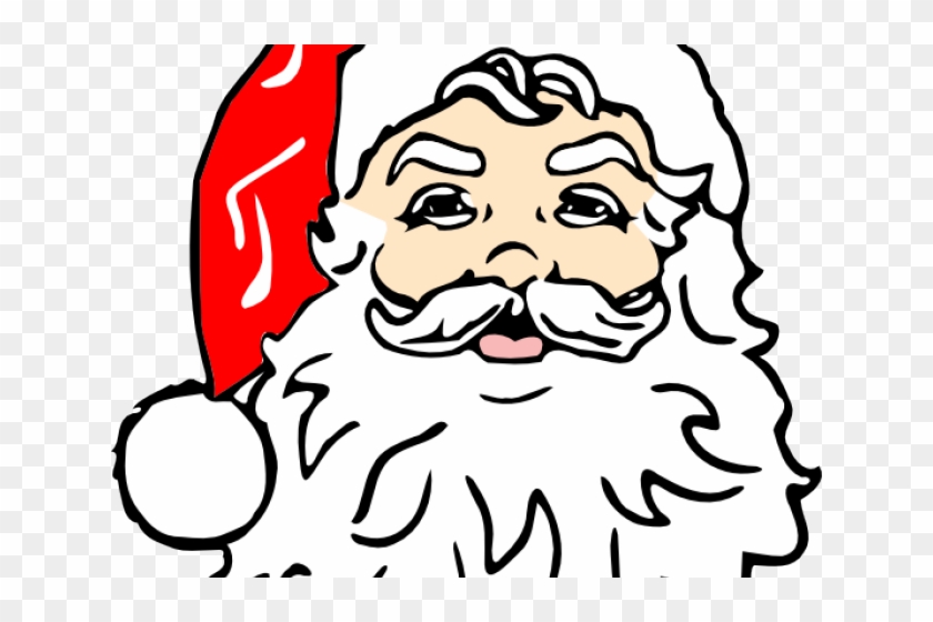 Cartoon Santa Face - Santa Claus Black And White Clipart - Png Download