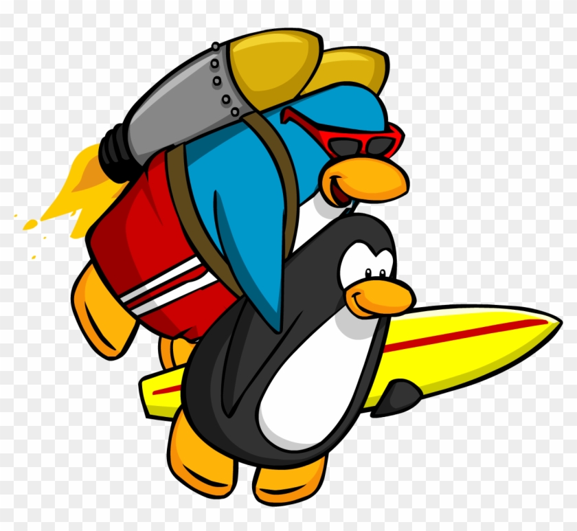 Catchin' Waves Jet Pack Surfer Carry - Club Penguin Clipart
