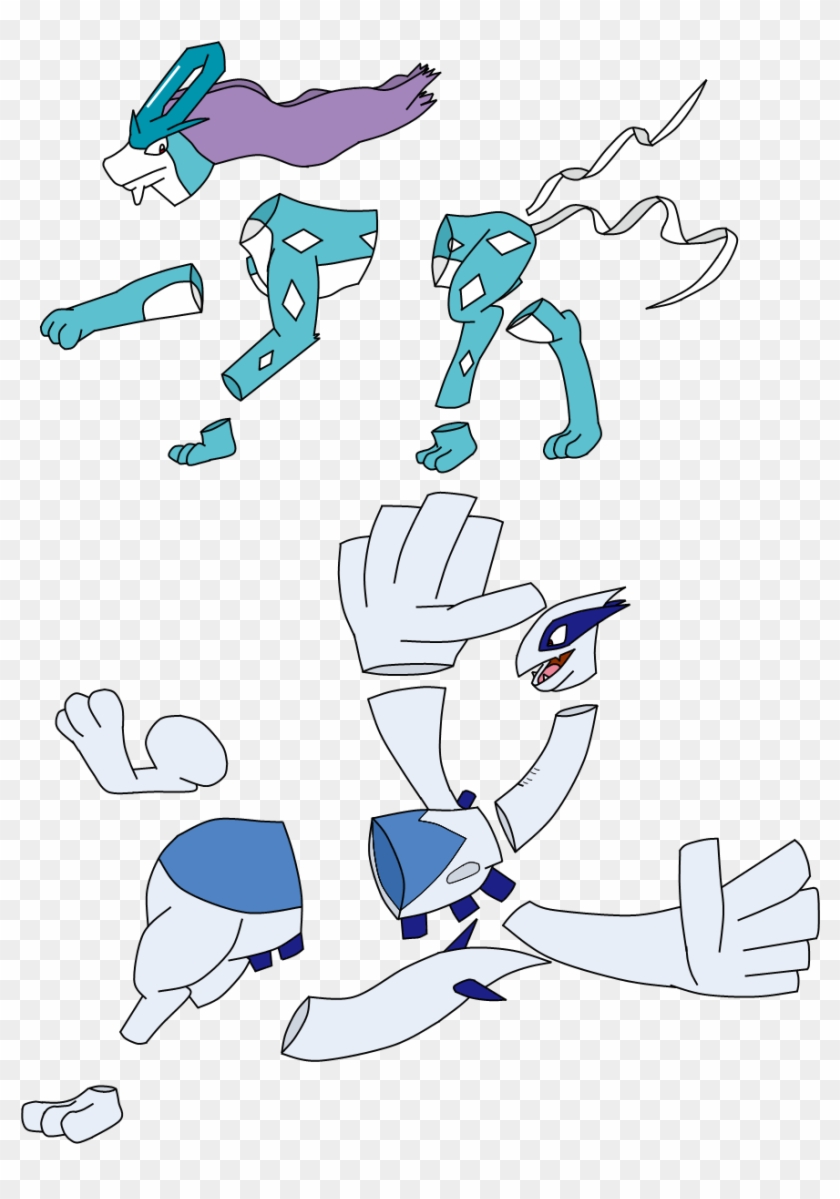 Pieces Of Lugia And Suicune Clipart #2056008