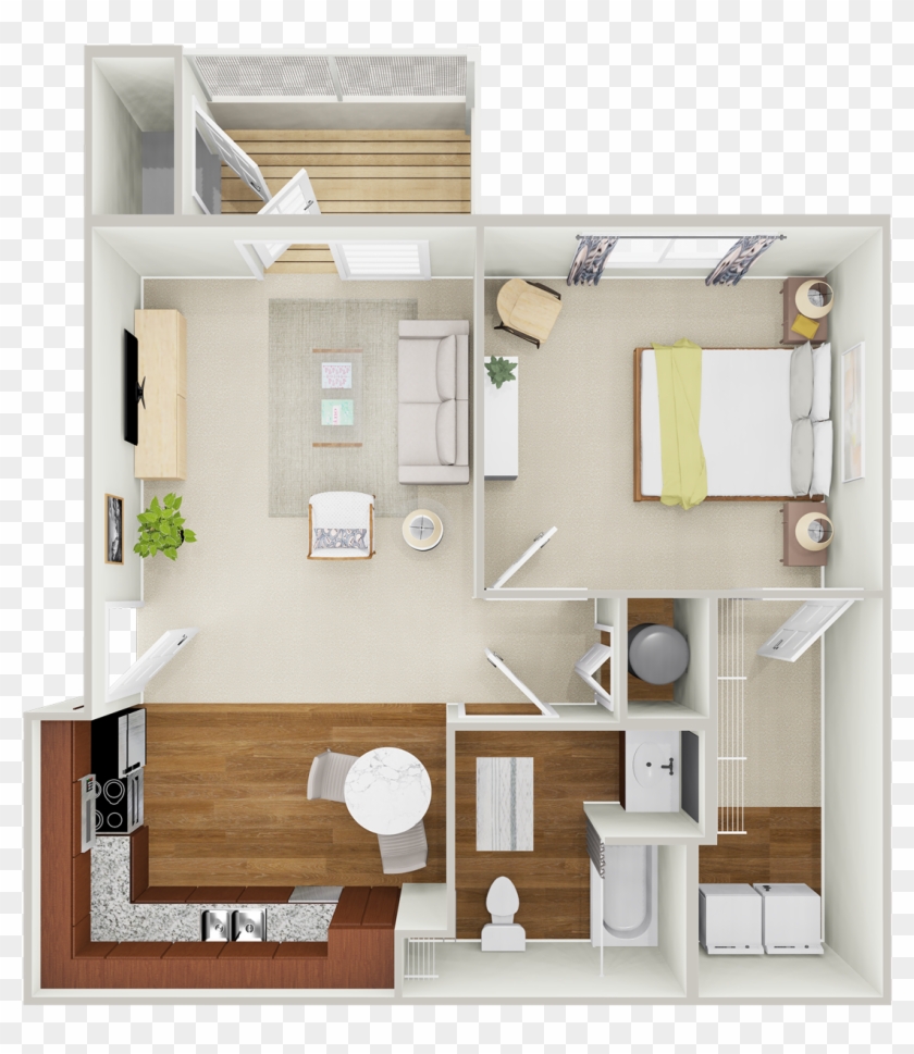 1 Bedroom Floor Plan - Floor Plan Clipart #2058237