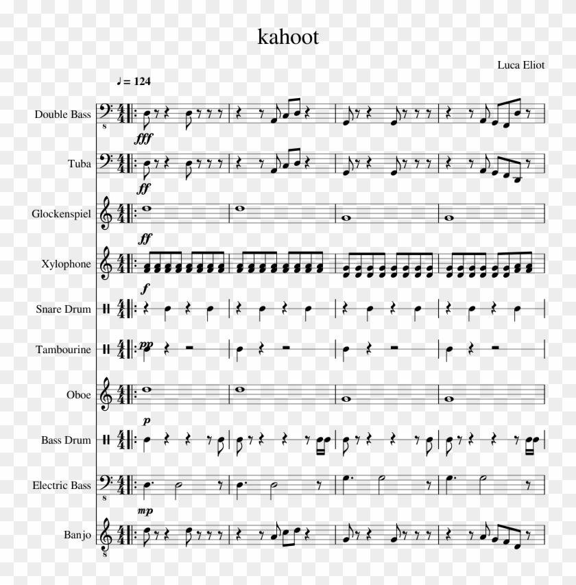 Kahoot Sheet Music Composed By Luca Eliot 1 Of 8 Pages - Kahoot Song For Tuba Clipart