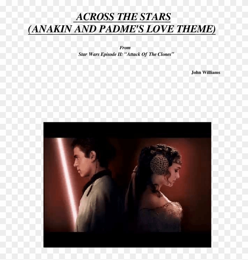 Across The Stars Sheet Music For Flute, Clarinet, Piano, - Padmé Amidala And Anakin Skywalker Clipart