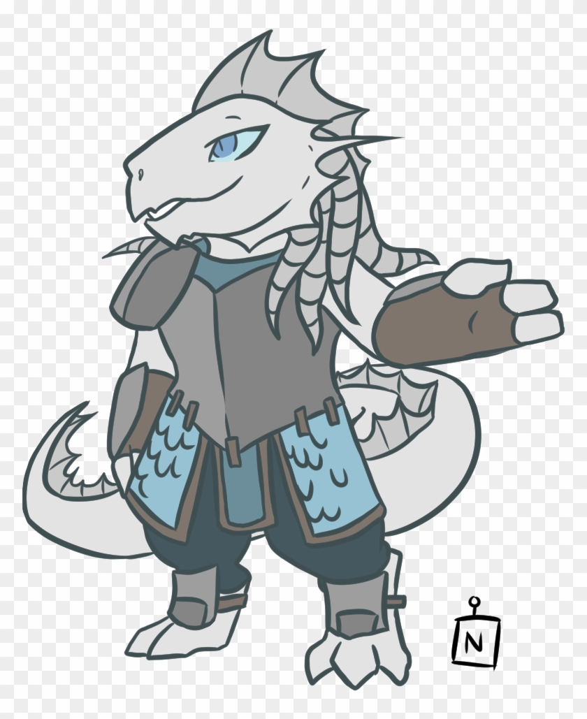 Monty Glu - Silver Dragonborn Clipart