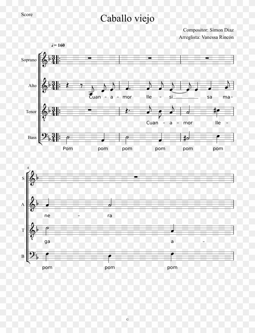 Caballo Viejo Sheet Music Composed By Compositor - Sheet Music Clipart