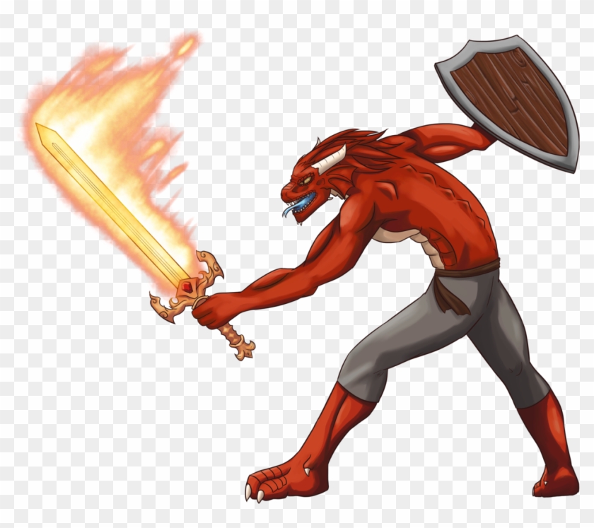 Fire By Transparentpng - Shirtless Dragonborn Clipart