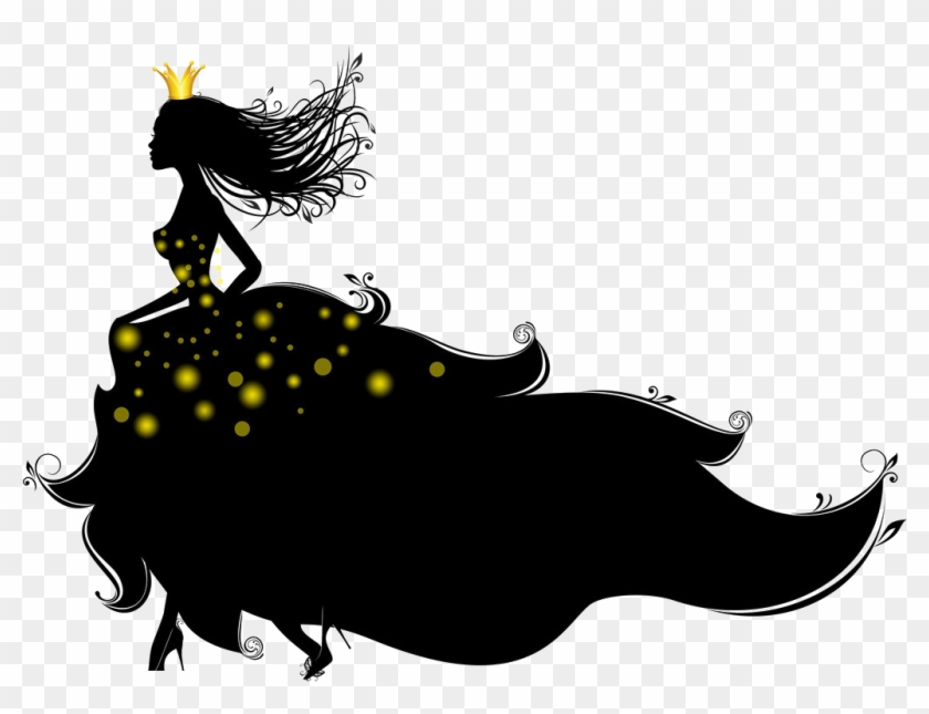Princess Royale Royal Shadows - Girl In Gown Silhouette Clipart