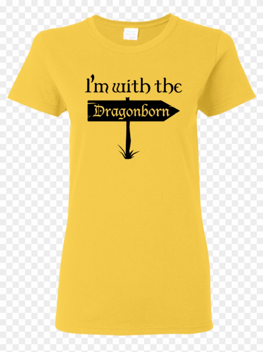 Im With The Dragonborn Black Print Ladies' T-shirt - Rolling Stones Shirt No Filter Tour Clipart #2062143