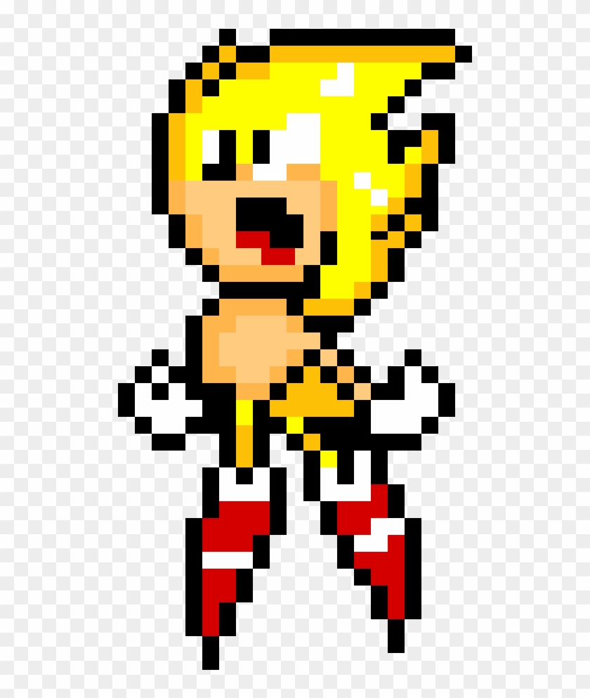 Super Sonic - Pixel Art Head Base Clipart #2064616