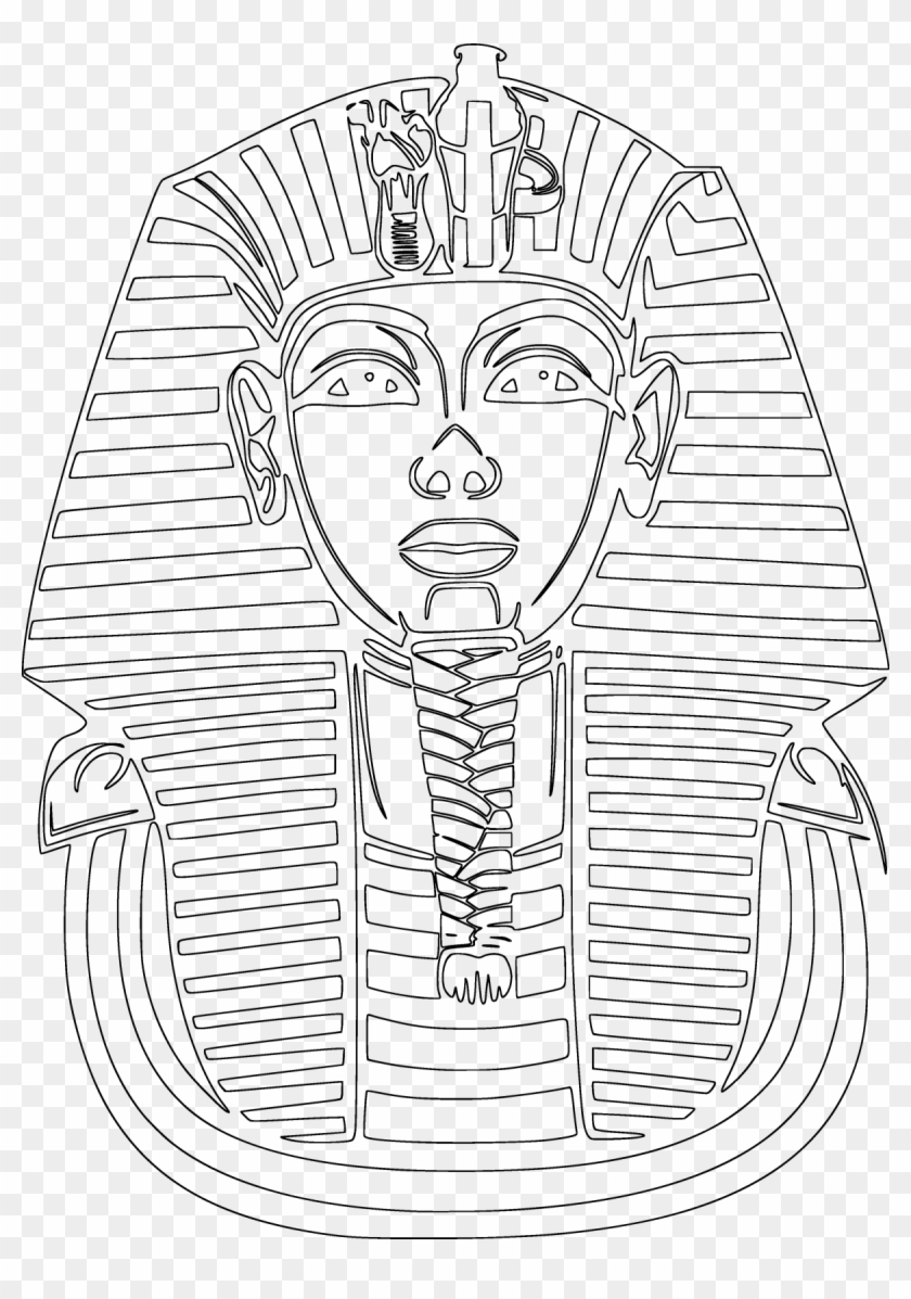 Tutankhamun Outline Clipart - Drawing Ancient Egyptian Pharaohs - Png Download #2065841