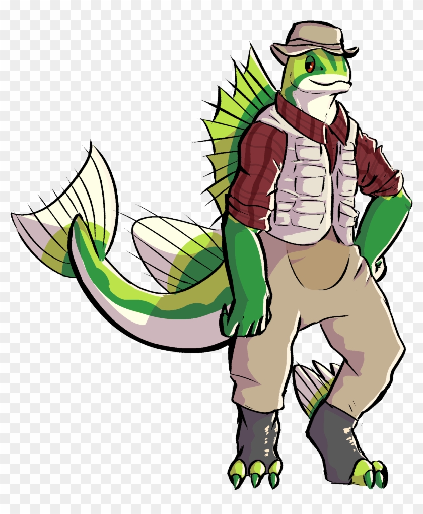Fishman Fisherman - Cartoon Clipart