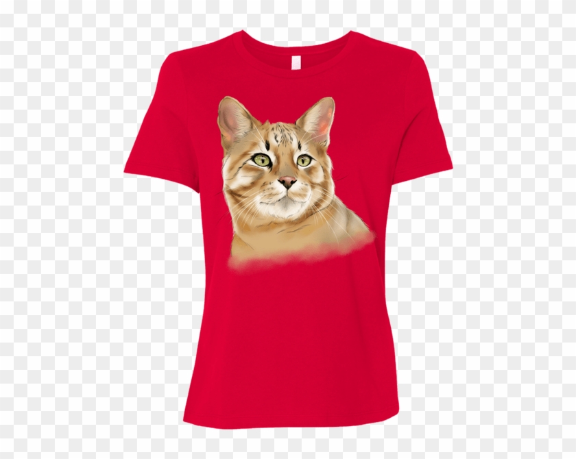 King Tut Savannah Cat Color B6400 Bella Canvas Ladies' - T-shirt Clipart