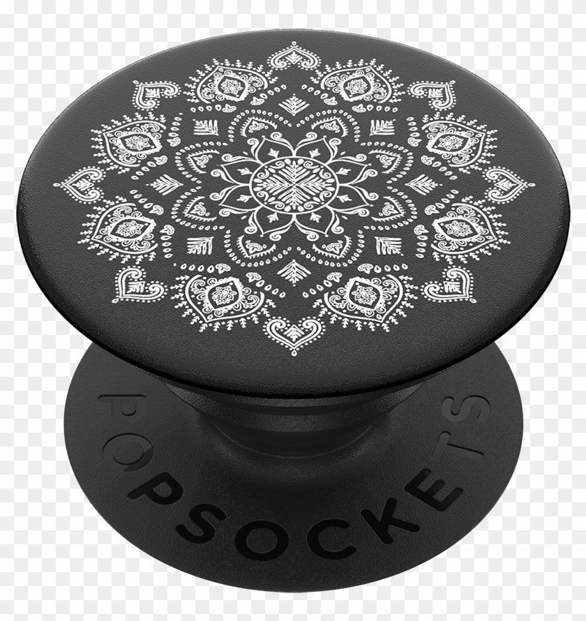 Quiet Darkness Mandala, Popsockets - Black And White Mandala Popsocket Clipart
