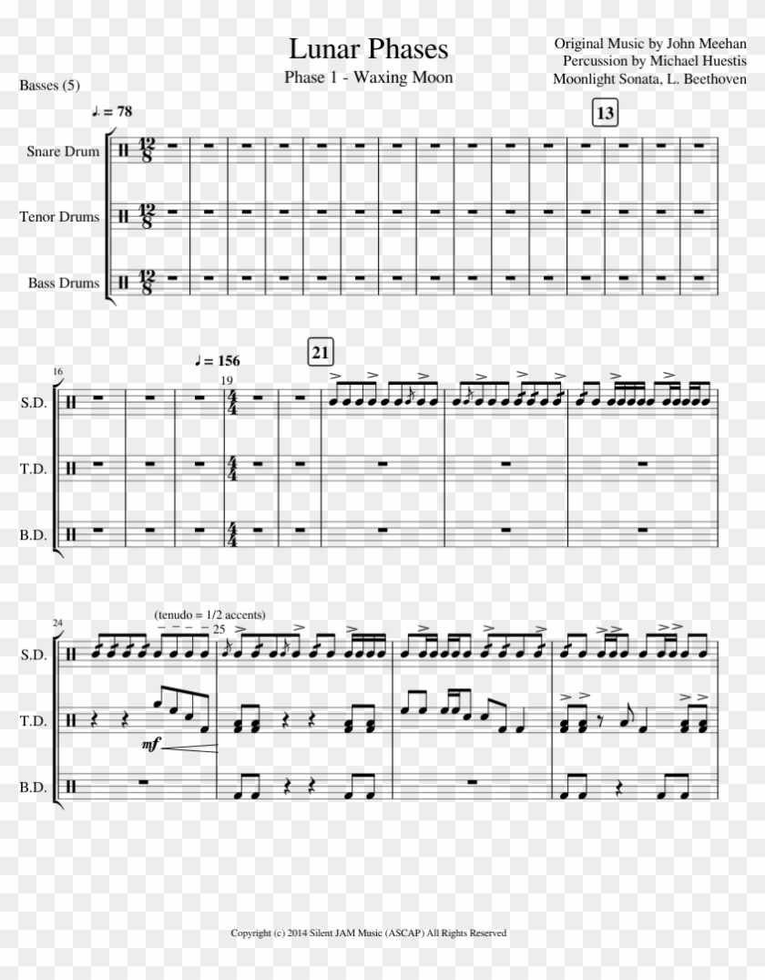 Lunar Phases Phase - Sheet Music Clipart