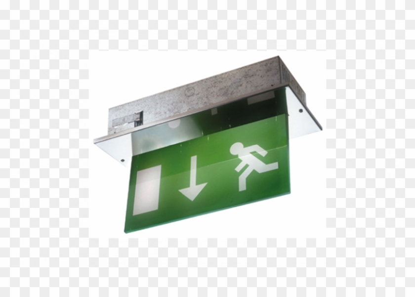 The Flush Exit Recessed Hanging Blade Exit Sign Luminaires - Traffic Sign Clipart