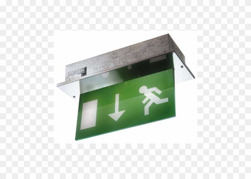 The Flush Exit Recessed Hanging Blade Exit Sign Luminaires - Traffic Sign Clipart #2067778