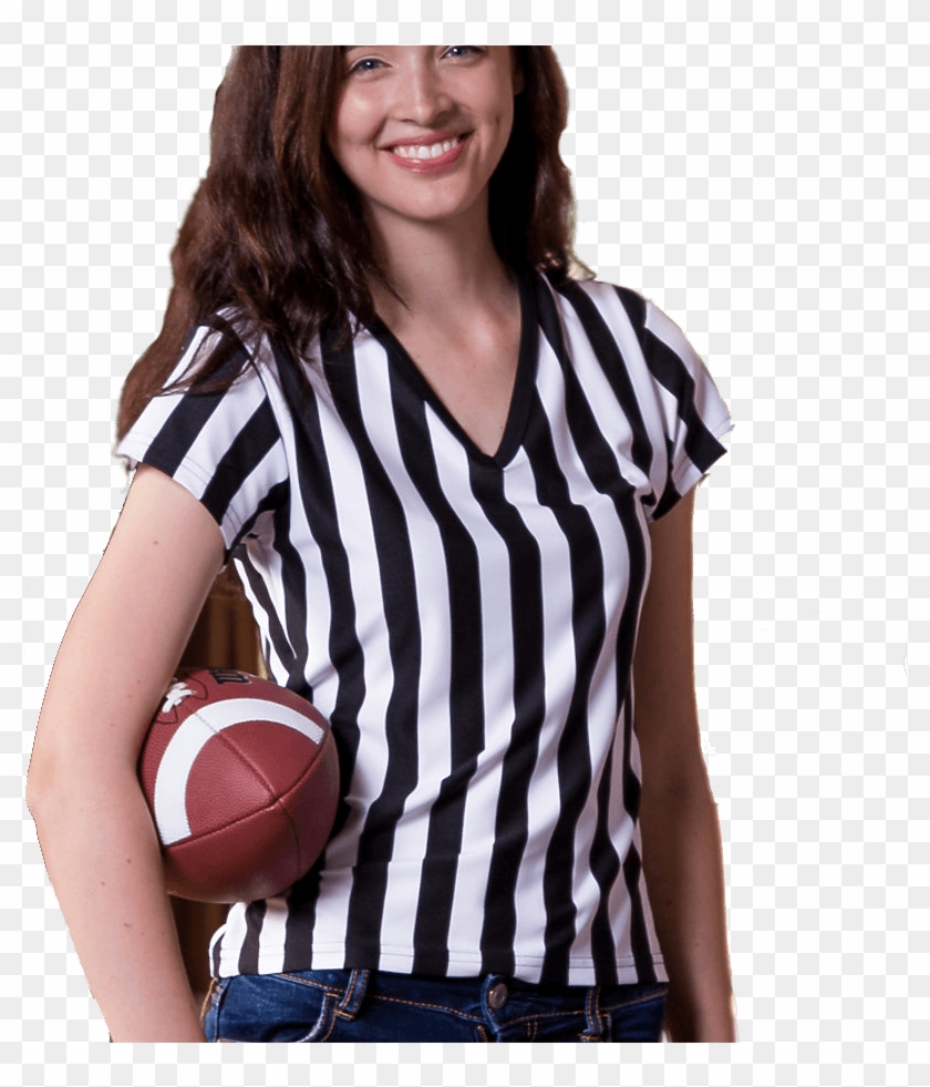 Ladies Womens V-neck Referee Shirt Jersey Uniform Top - Basketball Official Clipart
