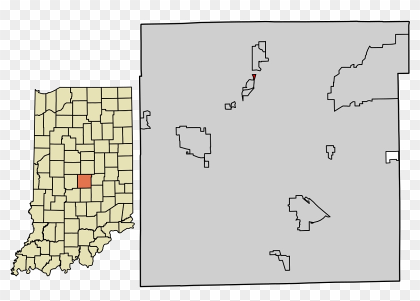 Portland Indiana State Map Clipart