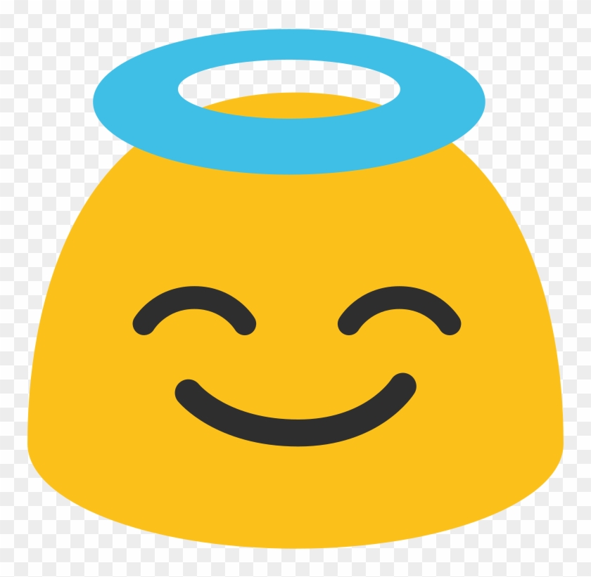 Noto Emoji Kitkat 1f607 - 😇 Android Clipart #2070326