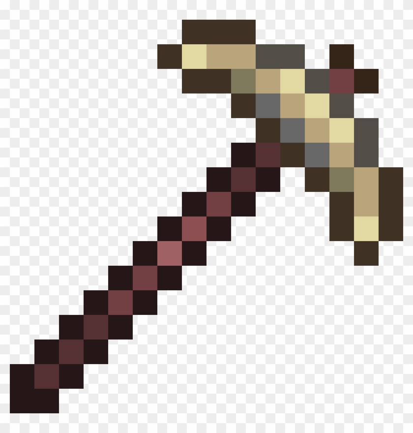 Tin Pickaxe - Minecraft Iron Pickaxe Png Clipart #2070520