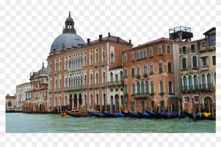 Houses By A River With Boats - Venice Italy Transparent Clipart #2071352