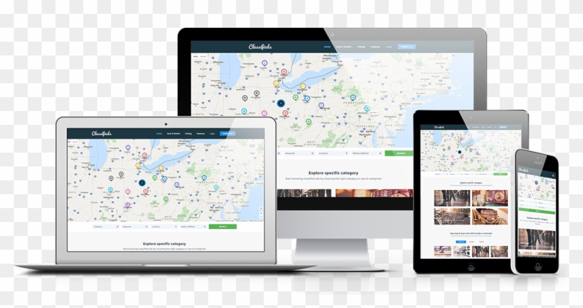 Features-classifieds - Responsive Web Design Clipart