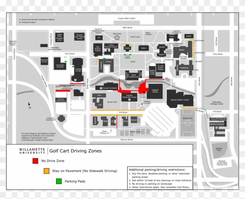 Procedures And Details For Operating Carts - Willamette University Map Clipart #2071402