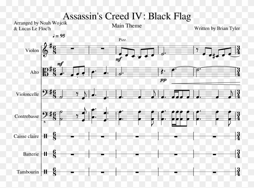 Assassin's Creed Ivspace - Sheet Music Clipart #2071886