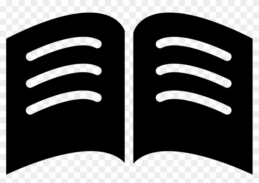 Book Of Black Pages With White Text Lines Opened In Clipart