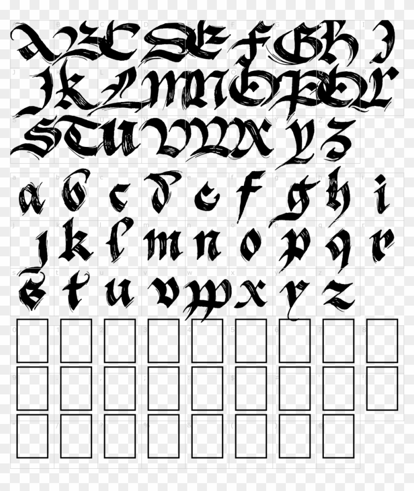 Blackflag Font - Alphabet Du Moyen Age Clipart