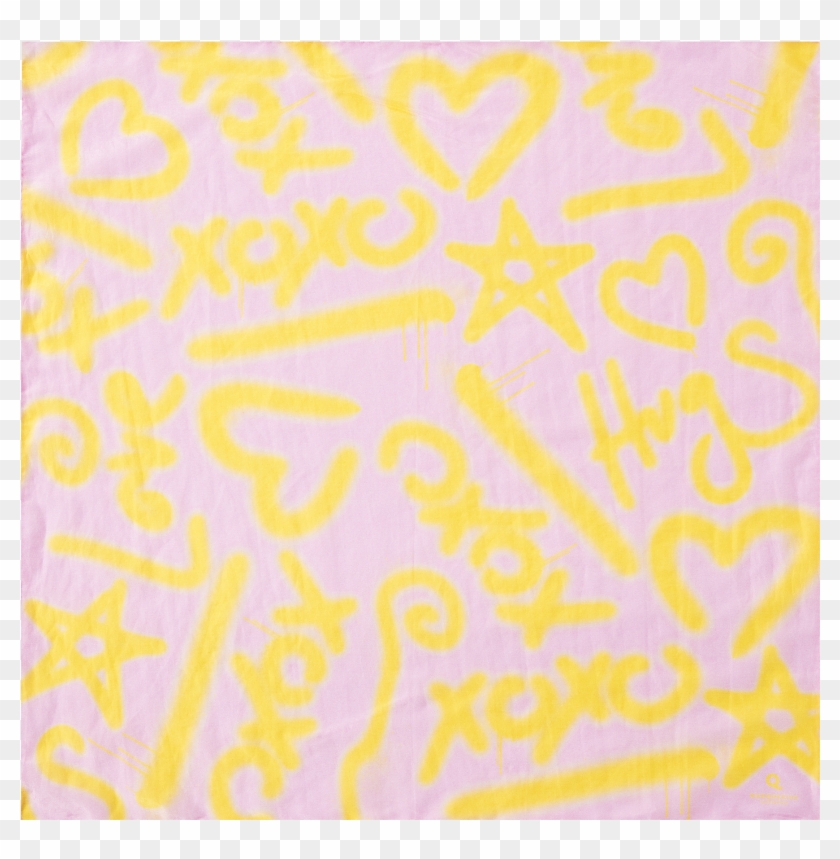 Scarf Design Xoxo Color Vibrant Yellow In 50 X 50 Cm Clipart