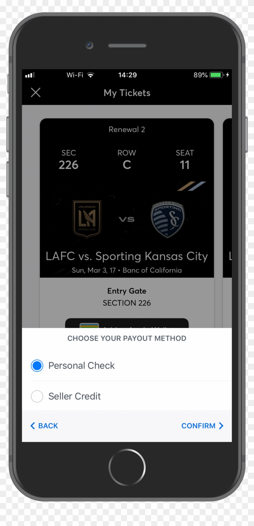 Select 'my Tickets', Then Choose Your Event And Tap - Los Angeles Fc Clipart #2074625