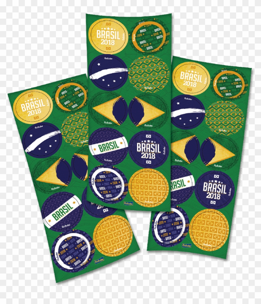 Adesivo Redondo Bandeira Brasil 2018 Festcolor - World Cup Clipart #2074717