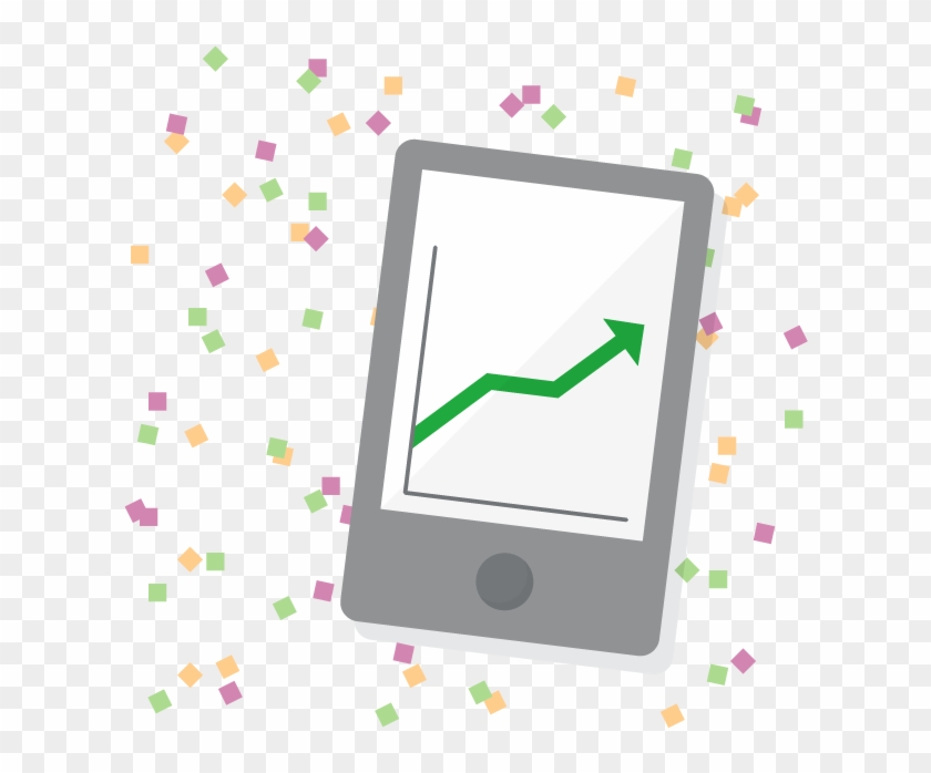 Ipad Displaying Line Graph With New Year's Confetti - Output Device Clipart #2074830