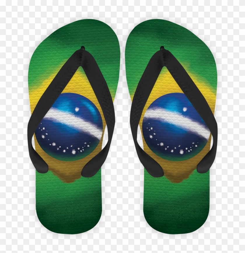 Nação Amada De Fábio Limana - Chinelo Com Bandeira Do Brasil Clipart