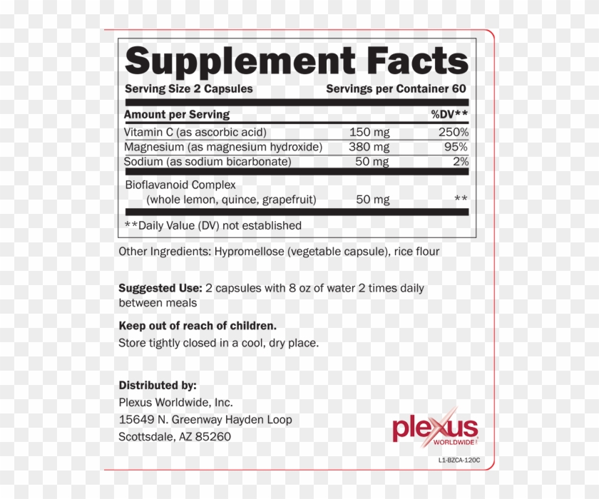 Plexus Probio5 Ingredients Label , Png Download - Plexus Bio Cleanse Ingredients Label Clipart #2075380
