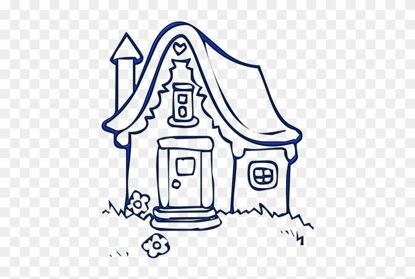 House, Cottage, Building, Housing, Village - Cottage Clipart Black And White - Png Download #2075407